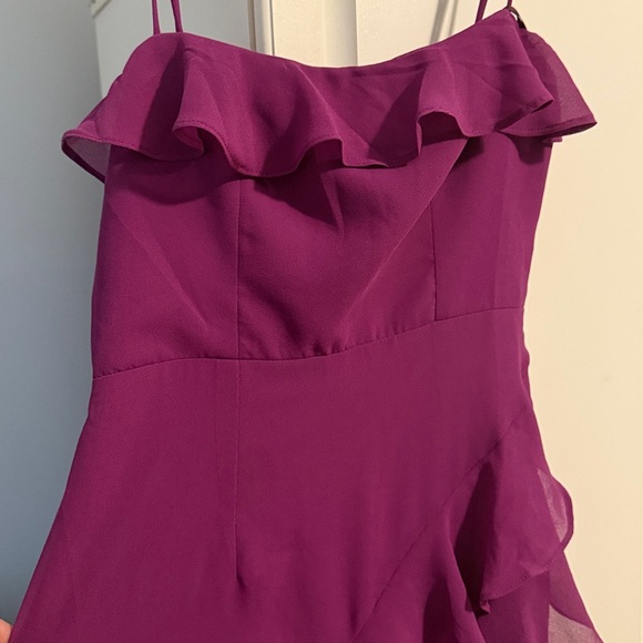Selfie Leslie Magenta Asymmetrical Dress - Picture 5 of 6